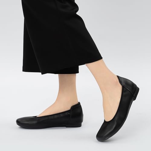 Cestfini Ballet Flats Shoes for Women Dress Shoes Casual Foldable Work Shoes for Office Classic Round Toe Slip on Shoes Black