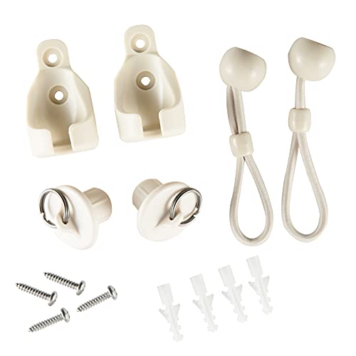 SeprochooSunshade Curtain Replacement Parts, Bungee Jumping kit, Suitable for Coolaroo's External Roller Blinds, and Compatible with Various Outdoor Sunshade Models(1set, Beige)