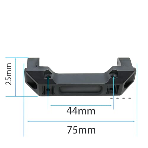 Linsvirgo 2 PCS 1/10 RC Crawler CNC Aluminum Alloy Front & Rear Bumper Mount Fit for 1/10 RC Truck Crawler TRAXAS TRX4 Land Rover Defender/Sports Edition Upgrade Replacement Part Accessory - Black