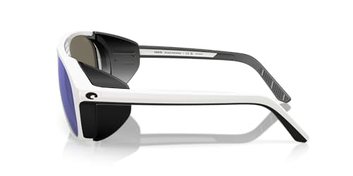Costa Del Mar Grand Catalina Sunglasses, Hull White/Blue Mirrored 580G, 59 mm