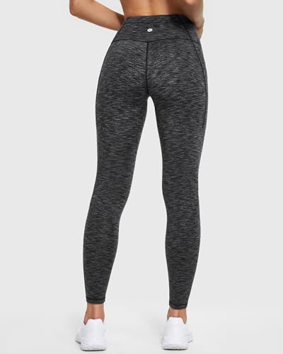 Ewedoos Fleece Lined Leggings with Pockets Water-Resistant Thermal Winter Warm Leggings for Women Yoga Pants Ski Hiking Charcoal