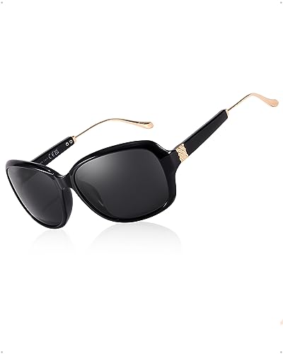 FIMILU Retro Polarized Sunglasses for Women, Vintage Classic Fashion Shades UV400 Trendy Sun Glasses for Driving, Traveling