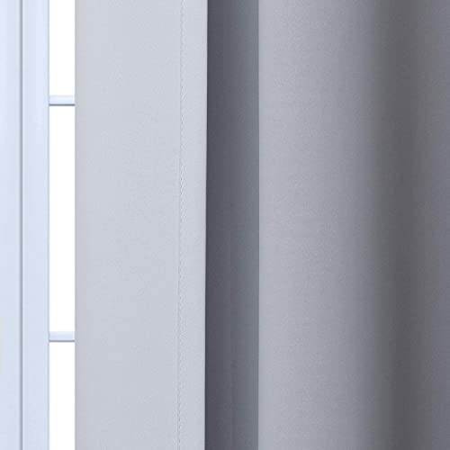 Yakamok Room Darkening Ombre Curtains 84 Inch Length, Black and Greyish White Thermal Insulated Gradient Color Curtains,Light Blocking Grommet Window Drapes for Bedroom,62 Inch Width,2 Panels