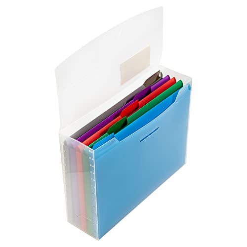 JAM PAPER Storage Box with Colored Files - 12.5 x 9.5 3.5 - Box Sold Individually & 5 Files