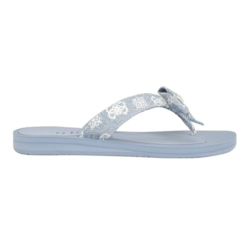 GUESS Women's Tuta Flip-Flop, Taupe Logo, 10