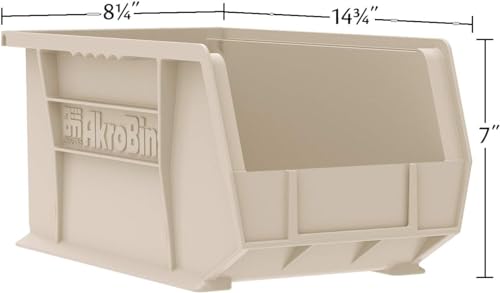 Akro-Mils AkroBins 30240 Plastic Hanging Stackable Storage Organizer Bin, 15-Inch x 8-Inch x 7-Inch, Black, 12-Pack