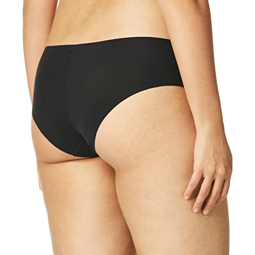 DKNY Women's Seamless Litewear Cut Anywhere Hipster Panty, Black/Graphite, Small