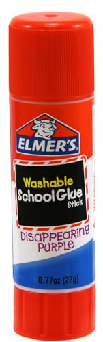 Elmer's Disappearing Purple School Glue Sticks, Washable, 22 Grams, 3 Count