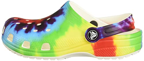 Crocs Classic Tie Dye Clogs (Little Big Kid), Multi Spray, 5 US Unisex