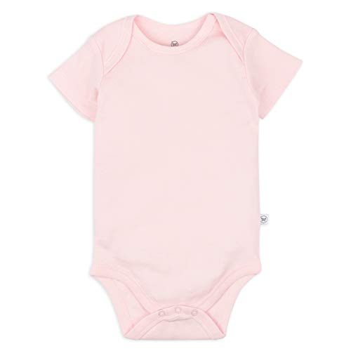 Honestbaby Organic Cotton Short Sleeve Bodysuits Multi Pack, 5 Pack Rose Blossom, 24 Months