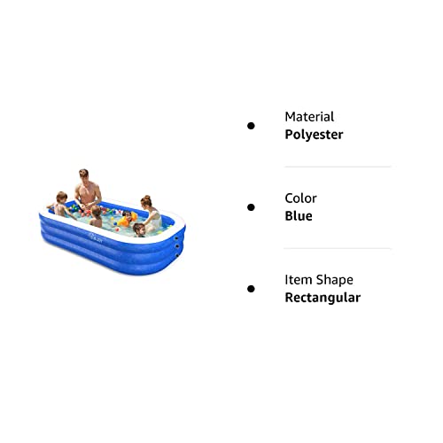 Inflatable Pool, EVAJOY 118'' x 72'' x 20'' Above Ground Pool, Kiddie Pool Large Size Thickened Blow Up Swimming Pools Play Center for Kids Children Family Outdoor Garden Backyard