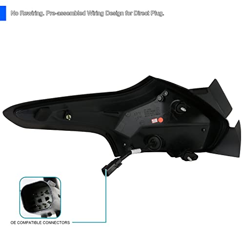 SPEC-D TUNING Black LED Bar Tail Lights Compatible with 2015-2018 Ford Focus SE/ST/Titanium Hatchback, 2016-2018 Ford Focus RS Hatchback, Left + Right Pair Assembly