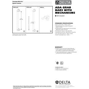 Delta Faucet U6300-WH ADA Grab Bar Handshower Mount, White