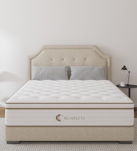 KOANTTI Ful Mattress,Hybrid 10 Inch Full Size Mattress in a Box,Memory Foam & Individually Pocket Spring for Pain Relief,Medium Firm Full Mattresses,CertiPUR-US.