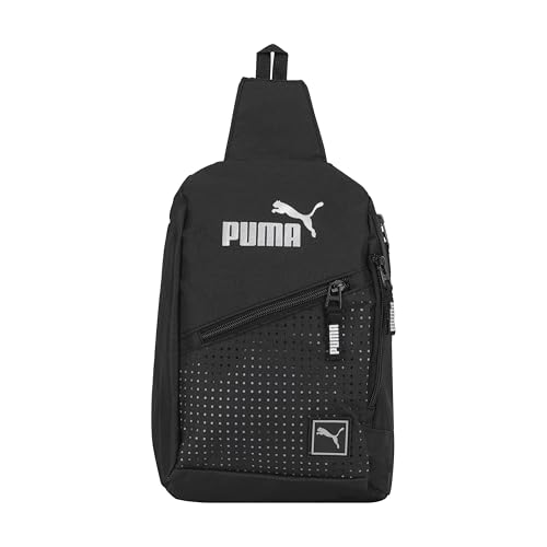 PUMA EVERCAT SIDEWALL SLING BACKPACK,Black/Silver,One Size