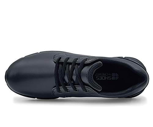 Shoes for Crews Saloon II, Women's Slip Resistant Food Service Work Sneaker, Black, 8 Wide US