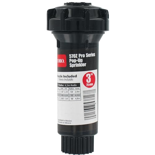 Toro 53816 3-Inch Pop-Up Fixed-Spray with Nozzle Sprinkler, 180-Degree, 15-Feet