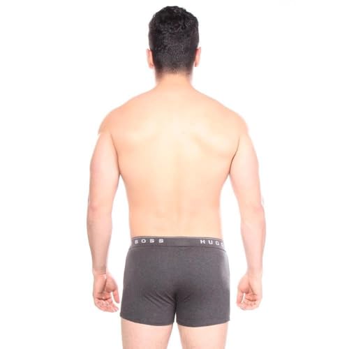 BOSS Hugo Men's 3-Pack Cotton Trunk, New Grey/Charcoal/Black, Small