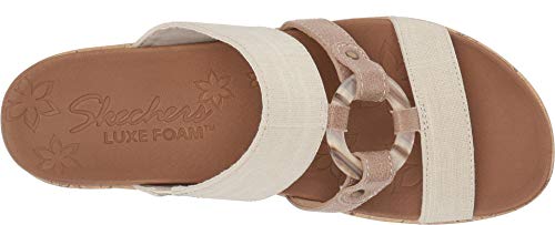 Skechers Women's Beverlee-Sail Away Wedge Sandal, Natural, 13