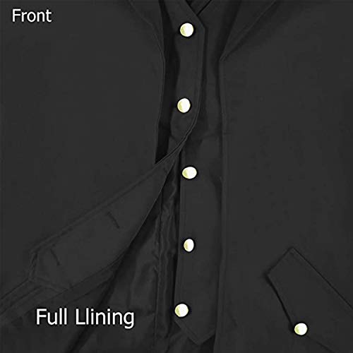 BITSEACOCO Mens Gothic Medieval Tailcoat Jacket, Steampunk Vintage Victorian Frock High Collar Coat(S,Black