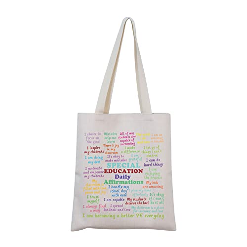 MNIGIU Special Education Teacher Tote Bag SPED Teacher Appreciation Gift Inspirational Gift for Special Ed Teacher (SPED Tote BLK)