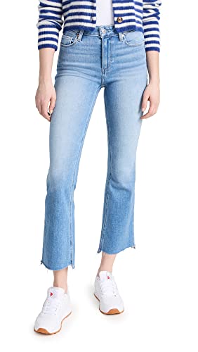 PAIGE Women's Claudine Swap Meet Jeans with Leveled Hem, Swap Meet w/Leveled Hem, Blue, 26