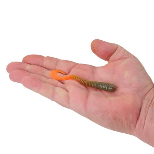 Berkley PowerBait Rib Worm Fishing Bait, White Ice, 4in, Irresistible Scent and Flavor, Ideal for Walleye, Bass, Panfish and More