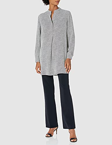 Anne Klein womens Split Neck Long Blouse Tunic Shirt, Anne White/Anne Black, XX-Small US