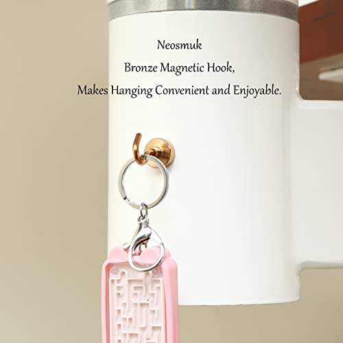 Neosmuk Magnetic Hooks, Heavy Duty Earth Magnets with Hook for Refrigerator, Extra Strong Cruise Hook for Hanging, Magnetic Hanger for Cabins, Grill (Silver White, 4 Pack)