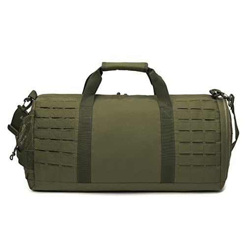 QT&QY 40L Military Tactical Duffle Bag For Men Sport Gym Bag Fitness Tote Travel Duffle Bag Training Workout Bag With Shoe Compartment Basketball Football Weekender Bag