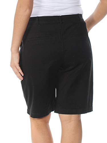 NYDJ Women's Bermuda Twill Shorts | Warm Weather Style & Slimming Fit, Black, 0