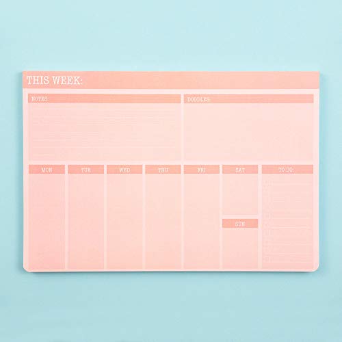 Yoobi | Weekly Calendar Planner Notepad | 60 Sheets | Blush (YOOB4192677)