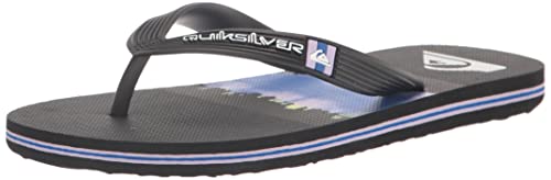 Quiksilver Boy's Unisex-Child Molokai Art Youth Sandal Flip-Flop, Black 6, 1 Little Kid