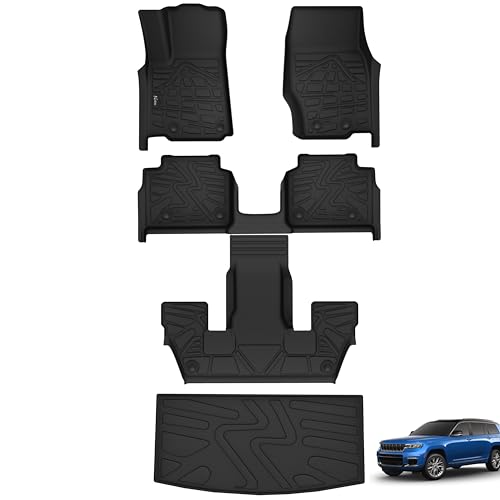 Floor Mats Cargo Liner Fit for Mazda CX5 2017-2024, Custom Fit TPE Rubber Guard Accessories Anti-Slip Trunk Mats Floor Liners for Mazda CX-5, Include 1st & 2nd Row and Cargo Liner- Black