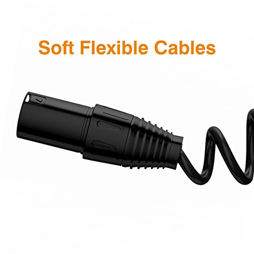 HOOH XLR Cable 25ft 2 Pack, Microphone Cables, XLR Microphone Cable Male to Female Balanced DMX Cable Suitable for Microphones,Radio Station, Speaker Systems,Stage Lighting and More,Black