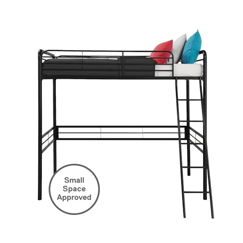 DHP Tommy Twin Metal Loft Bed, Off White