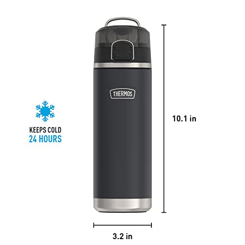 THERMOS ICON SERIES Stainless Steel Water Bottle with Spout - 24 Ounce, Granite - Vacuum Insulated Water Bottle with Lid