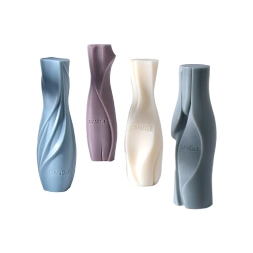 HOMYCOCO Pillar Candle Molds,4PCS Pillar Silicone Candle Molds for Candle Making,Pillar Resin Wax Soap Candle Silicone Molds