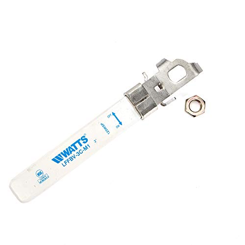 Watts LFFBV-3C-M1 Series 1" Lead-Free 2-Piece Full Port Chrome-Plated Brass Ball Valve with Female Threaded End Connections, Copper Silicon Alloy Body, O-Ring Seal, Steel Handle