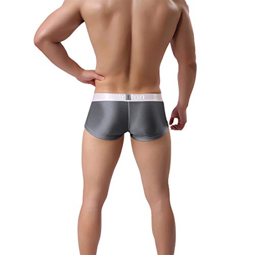 ZONBAILON Mens Sexy Underwear Bulge Enhancing Pouch Ice Silk Big and Tall Boxer Briefs Pack Plus Size 3XL XXXL 3X Waist 48-50