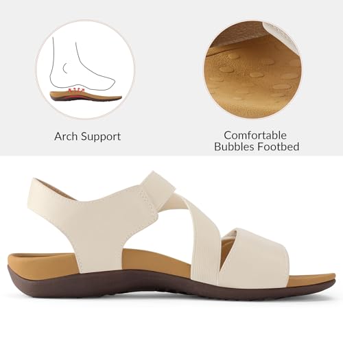 mysoft Women's Arch Support Sandals Orthotic Comfortable Walking Sandals Lightweight Athletic Outdoor Hiking Shoes