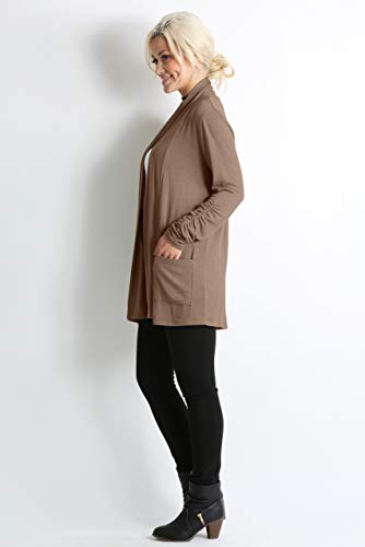 Beige Cardigan for Women Long Sleeve Cardigans Womens Sweater Open Front Reg and Plus Size Cardigans for Women (Size Small, Mocha)
