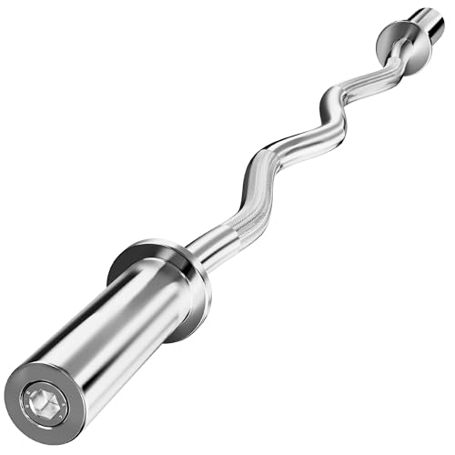 Olympic Barbell Bar 2 Inch EZ Curl Bar for Biceps Olympic Bar for Squats Weightlifting Powerlifting Strength Training Bar for Home Gym Olympic Curl Bar Standard Olympic Bar for Bench Press