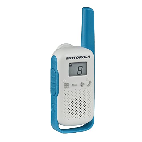 Motorola Solutions, Portable FRS, T114TP, Talkabout, Two-Way Radios, Battery Operated, 22 Channel, 16 Mile, White/Blue, 3 Pack