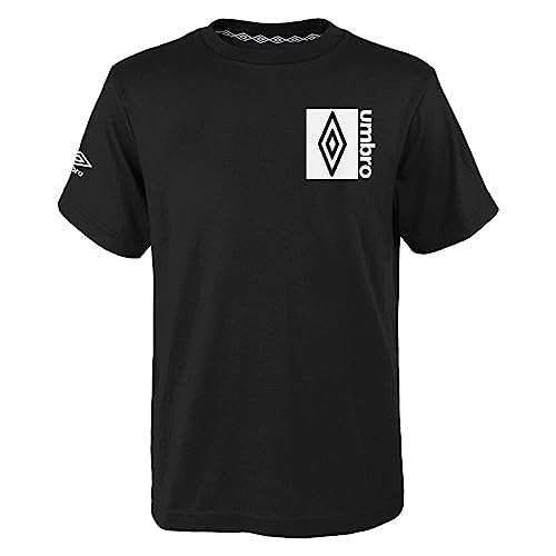 Umbro Men's Diamond Square Short Sleeve Tee, Black Beauty/White