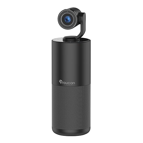 TOUCAN Video Conference Camera with 4 Noise-Cancelling Mics, Speaker, Adjutable Camera, 1080p Detachable USB Webcam Plug and Play Works with Zoom, Microsoft Teams and More, for PC/Mac/Laptop