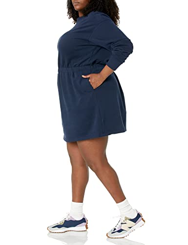 Amazon Essentials Women's Waisted Sweatshirt Dress (Available in Plus Size), Light Brown, X-Small