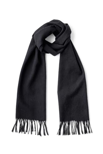 Fishers Finery Men's 100% Pure Cashmere Scarf, Warm and Comfortable (Black)