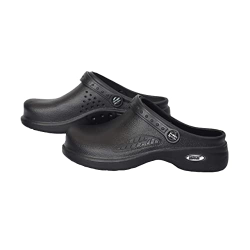 Natural Uniforms Ultralite Women's Clogs with Strap (Size 6, Black)