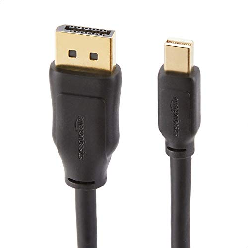 Amazon Basics Mini DisplayPort to DisplayPort Display Cable, 4Kx2K, Gold-Plated Plugs, 6 Foot, Black